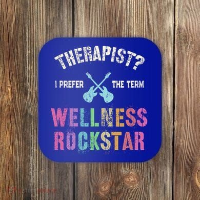 Therapist I Prefer Wellness Rockstar Therapy Ninja Team Cute Gift Coaster