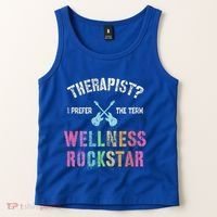 Therapist I Prefer Wellness Rockstar Therapy Ninja Team Cute Gift Tank Top thumb 2