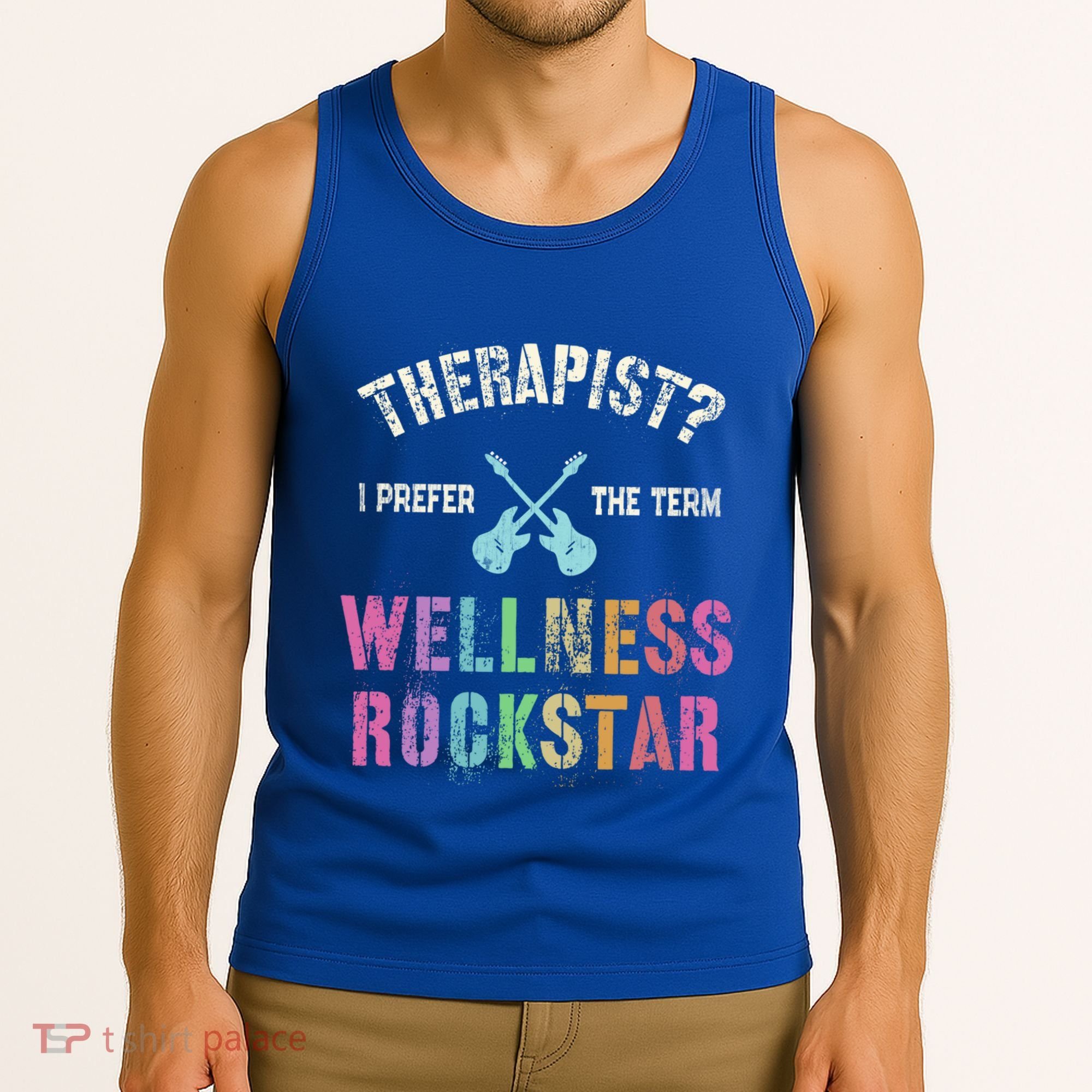 Therapist I Prefer Wellness Rockstar Therapy Ninja Team Cute Gift Tank Top