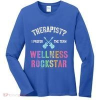 Therapist I Prefer Wellness Rockstar Therapy Ninja Team Cute Gift Women's Long Sleeve Shirt thumb 0