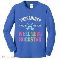 Therapist I Prefer Wellness Rockstar Therapy Ninja Team Cute Gift Kids Long Sleeve Shirt thumb 0