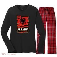 Torn In Pride: Albania's Legacy Unfolds Women's Long Sleeve Flannel Pajama Set  thumb 0
