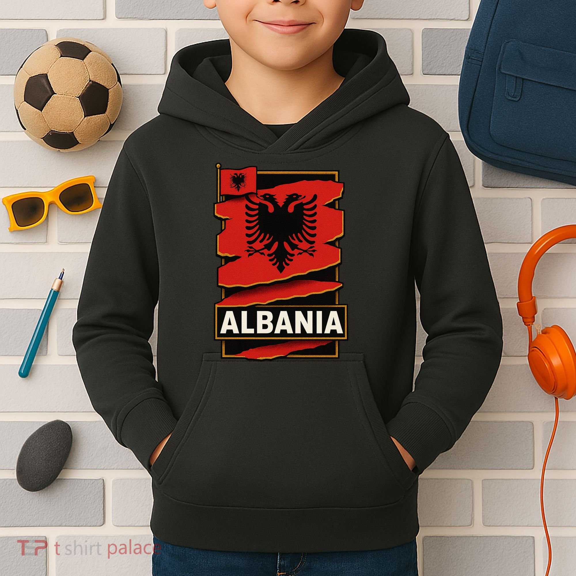 Torn In Pride: Albania's Legacy Unfolds Kids Hoodie