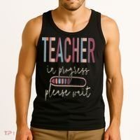 Teacher In Progress Please Wait Recharge Required Test Day Tank Top thumb 3