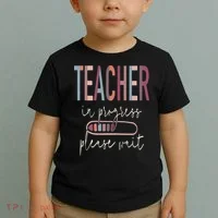 Teacher In Progress Please Wait Recharge Required Test Day Toddler T-Shirt thumb 2
