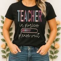 Teacher In Progress Please Wait Recharge Required Test Day Women's T-Shirt thumb 2