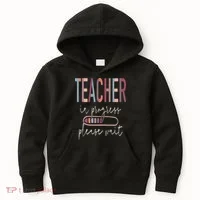 Teacher In Progress Please Wait Recharge Required Test Day Kids Hoodie thumb 0