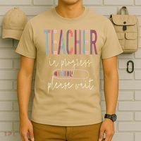 Teacher In Progress Please Wait Recharge Required Test Day T-Shirt thumb 6