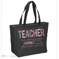 Teacher In Progress Please Wait Future Teacher Women Joke Tote Bag thumb 2