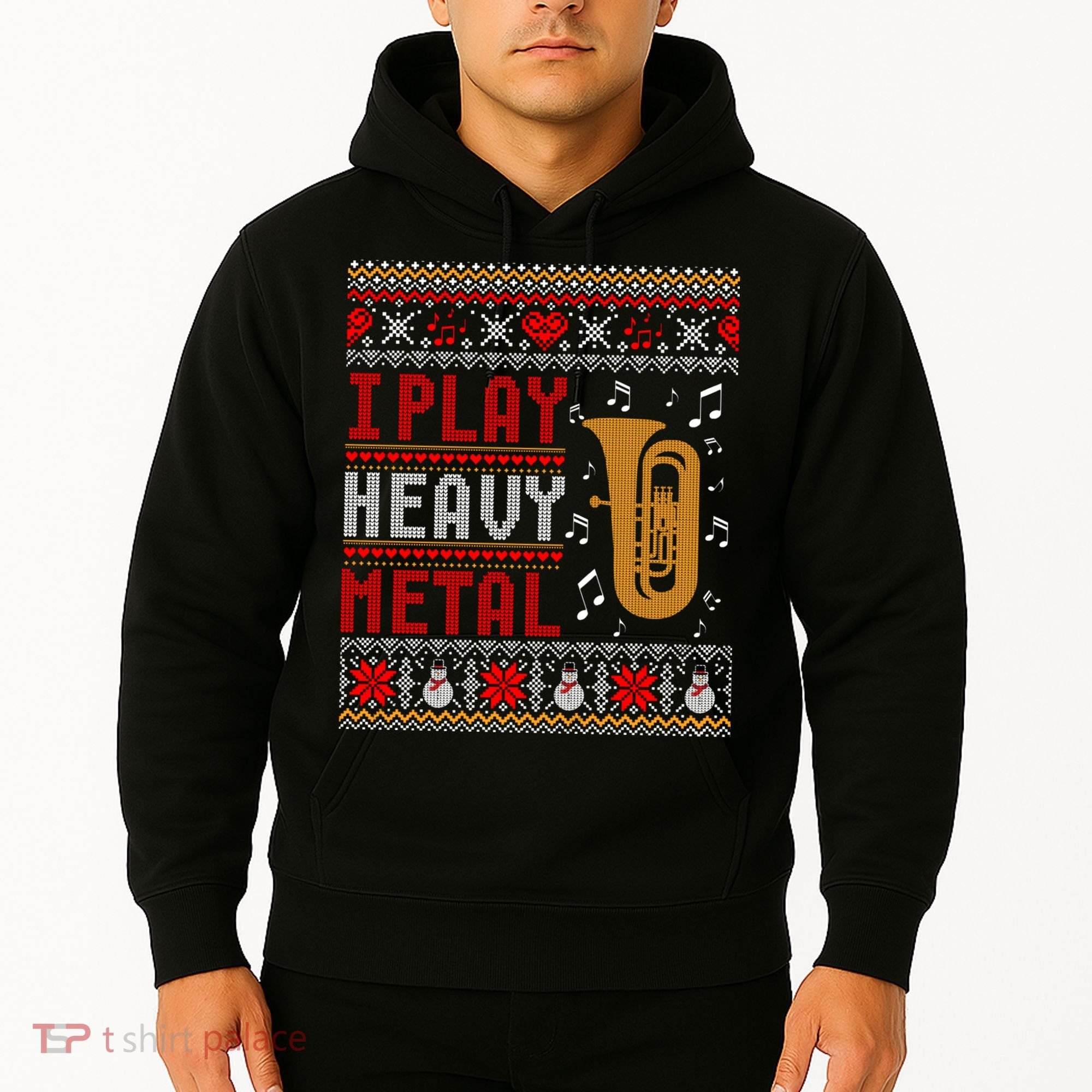 Tuba I Play Heavy Metal Ugly Christmas Cute Gift Hoodie