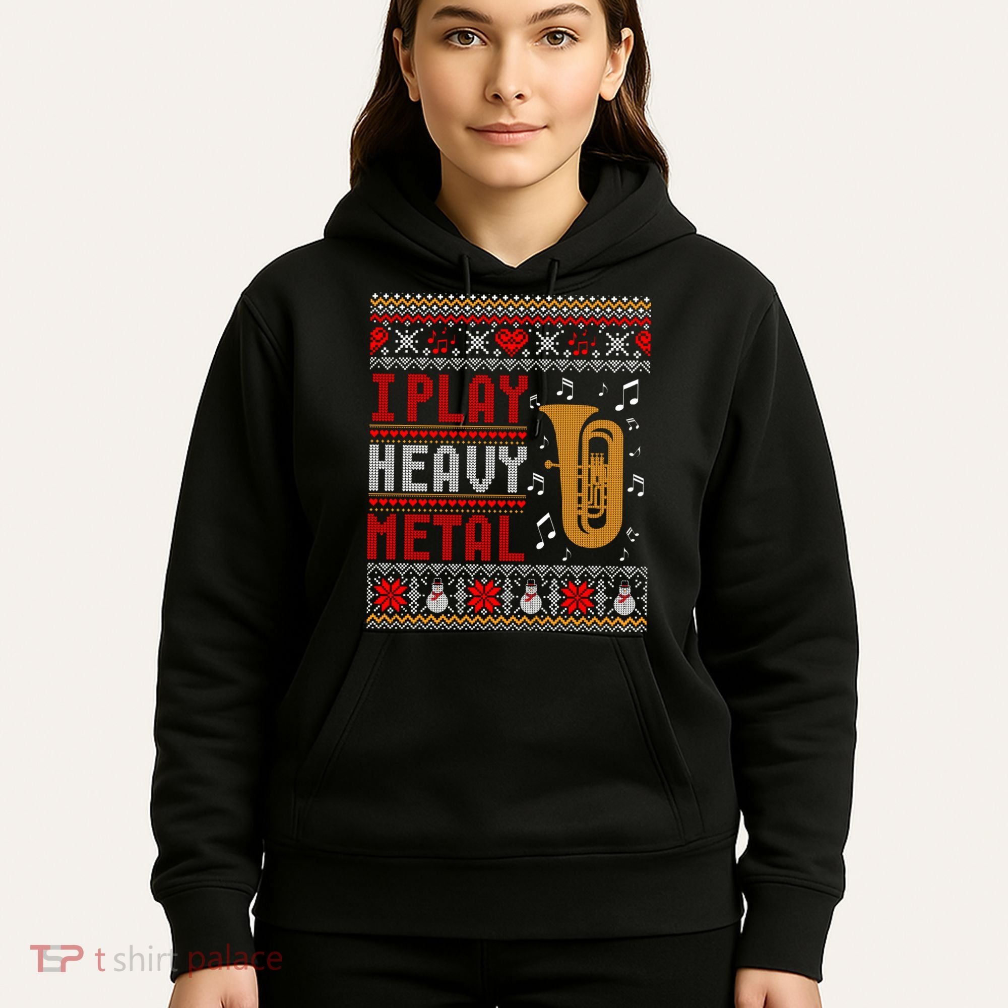 Tuba I Play Heavy Metal Ugly Christmas Cute Gift Hoodie