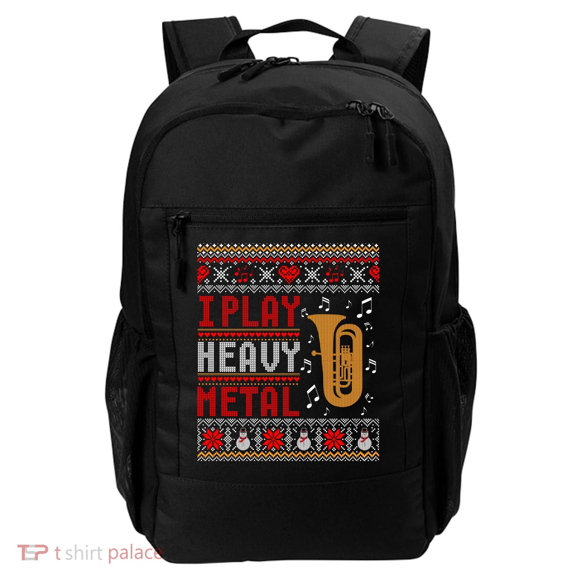 Tuba I Play Heavy Metal Ugly Christmas Cute Gift Backpack
