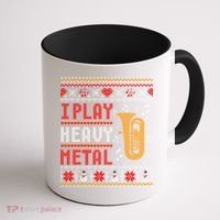 Tuba I Play Heavy Metal Ugly Christmas Cute Gift Coffee Mug thumb 1