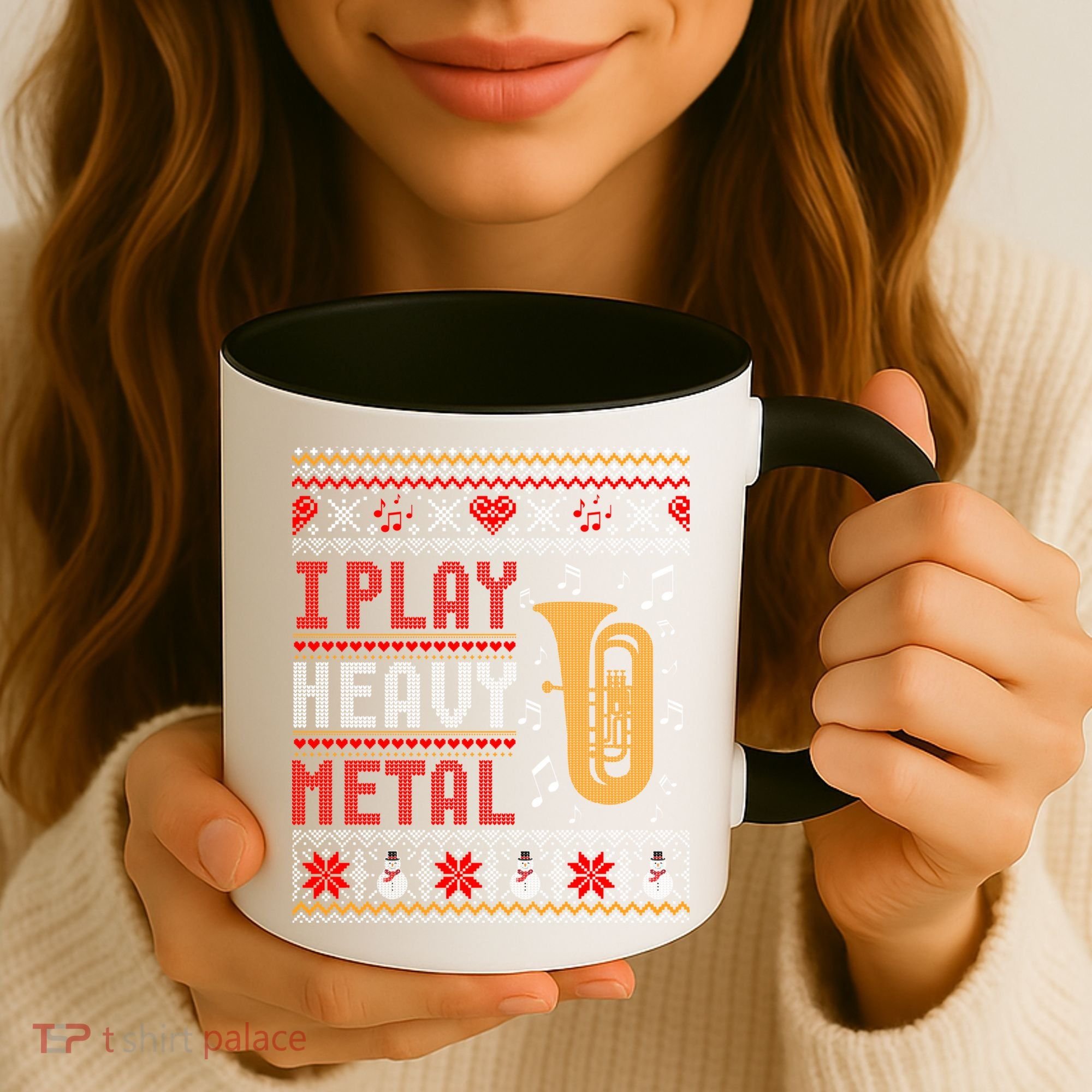 Tuba I Play Heavy Metal Ugly Christmas Cute Gift Coffee Mug