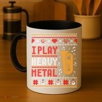 Tuba I Play Heavy Metal Ugly Christmas Cute Gift Coffee Mug thumb 4