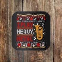 Tuba I Play Heavy Metal Ugly Christmas Cute Gift Coaster thumb 0