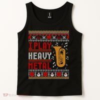 Tuba I Play Heavy Metal Ugly Christmas Cute Gift Tank Top thumb 2