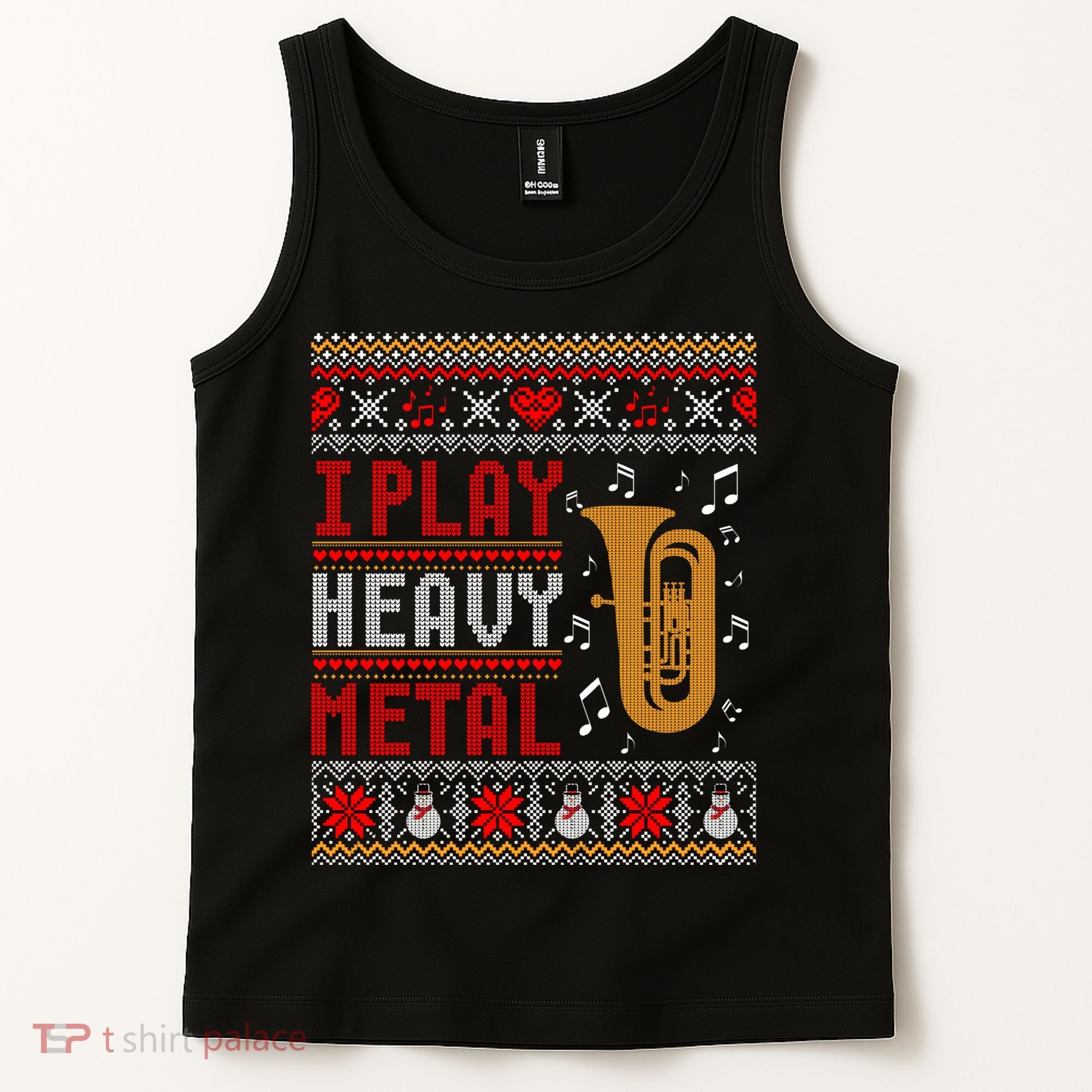Tuba I Play Heavy Metal Ugly Christmas Cute Gift Tank Top