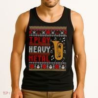 Tuba I Play Heavy Metal Ugly Christmas Cute Gift Tank Top thumb 3