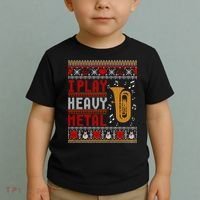 Tuba I Play Heavy Metal Ugly Christmas Cute Gift Toddler T-Shirt thumb 2