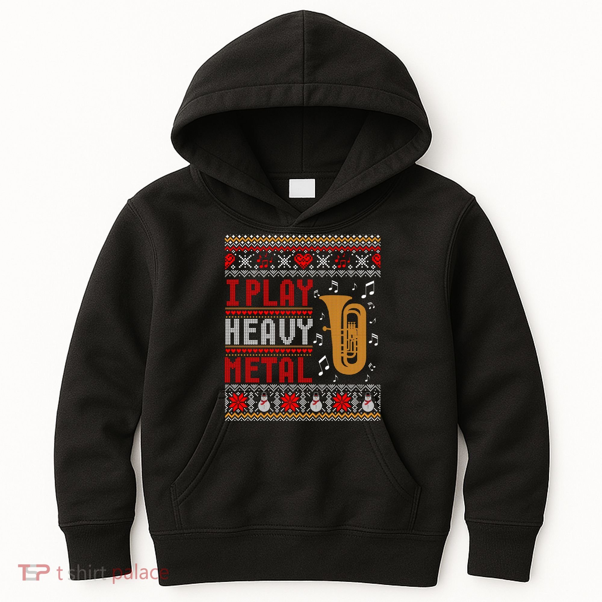 Tuba I Play Heavy Metal Ugly Christmas Cute Gift Kids Hoodie
