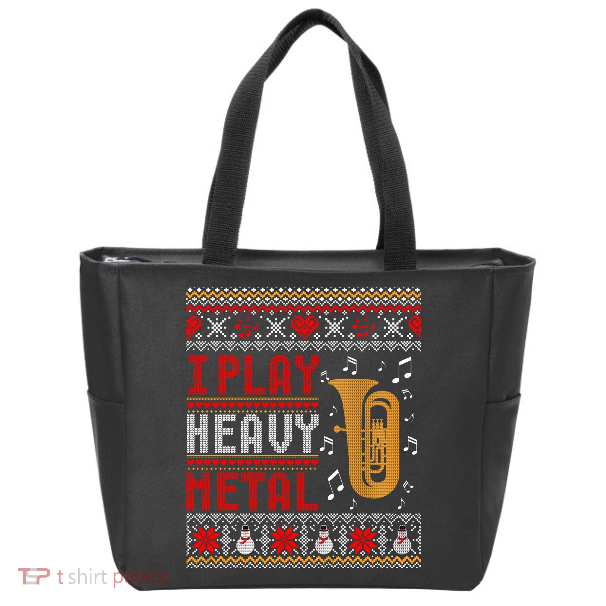 Tuba I Play Heavy Metal Ugly Christmas Cute Gift Tote Bag