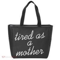 Tired As A Mother Script Logo Tote Bag thumb 0
