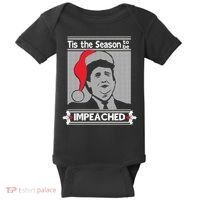 Tis The Season To Be Impeached Ugly Christmas Baby Bodysuit thumb 0