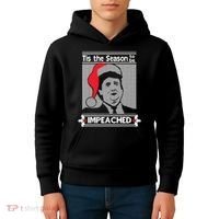 Tis The Season To Be Impeached Ugly Christmas Kids Hoodie thumb 4