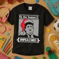 Tis The Season To Be Impeached Ugly Christmas Kids T-Shirt thumb 3