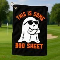 This Is Some Boo Sheet Cool Ghost Funny Halloween Costume Golf Towel thumb 1