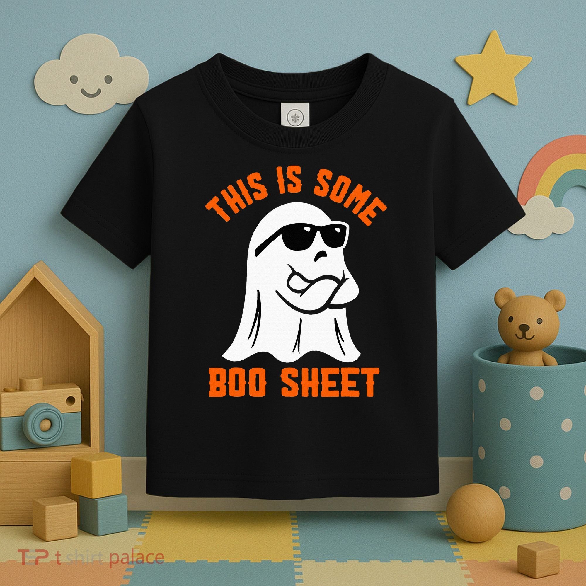 This Is Some Boo Sheet Cool Ghost Funny Halloween Costume Toddler T-Shirt