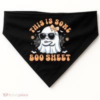 This Is Some Boo Sheet Cute Ghost Halloween USA-Made Doggie Bandana thumb 0