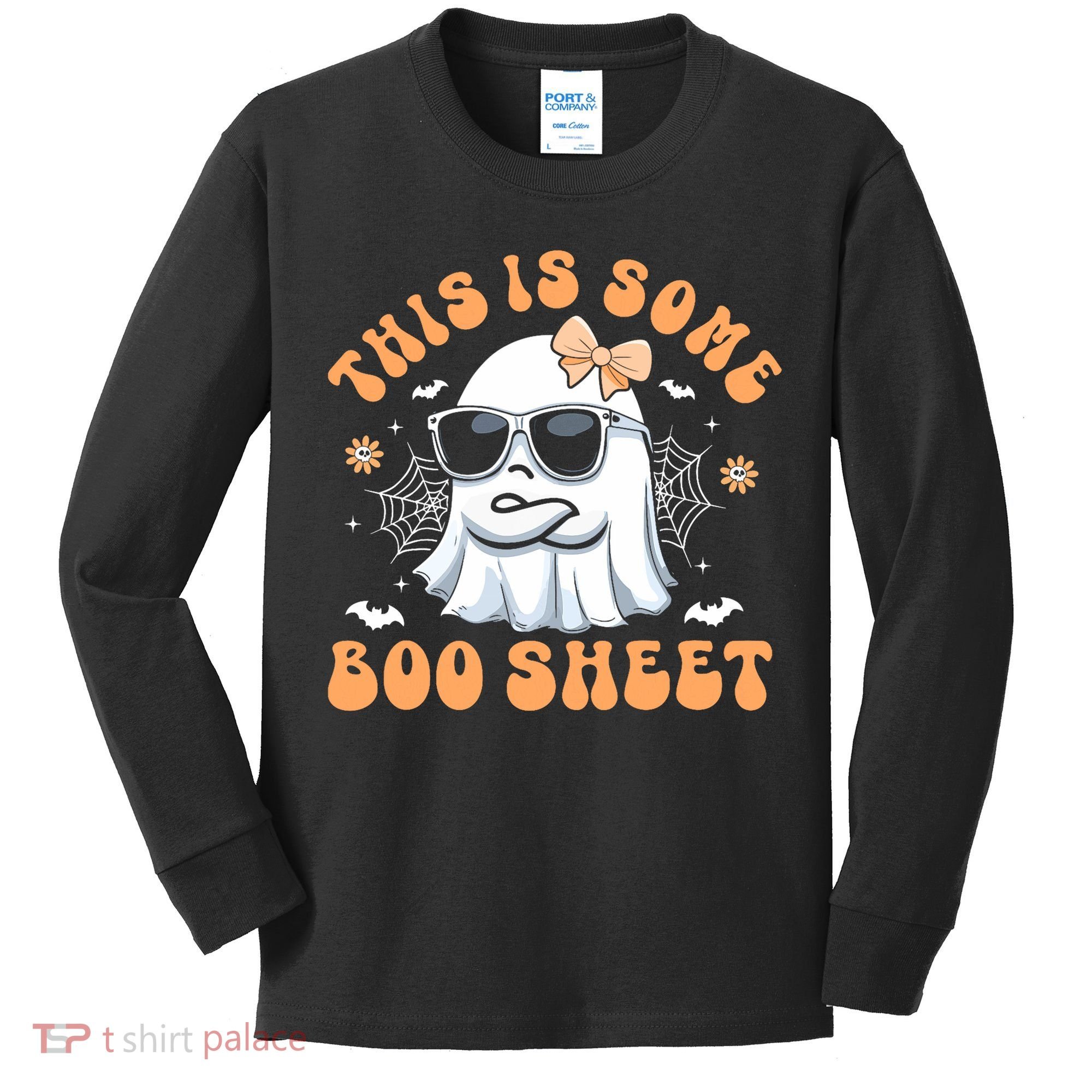 This Is Some Boo Sheet Cute Ghost Halloween Kids Long Sleeve Shirt