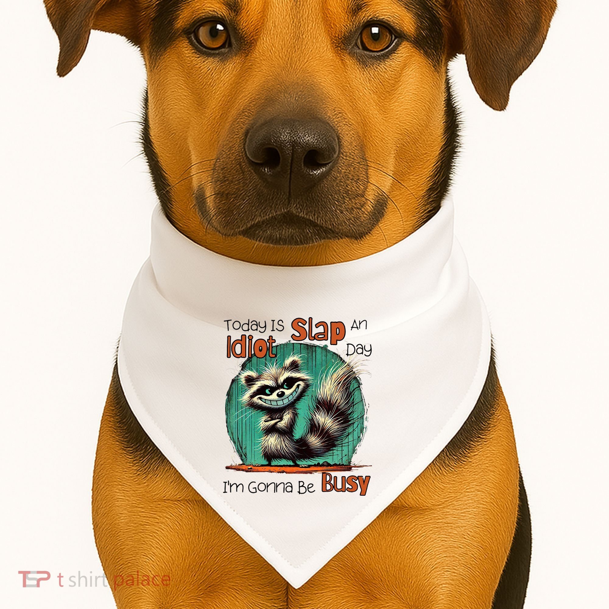 Today Is Slap An Idiot Day IM Gonna Be Busy USA-Made Doggie Bandana