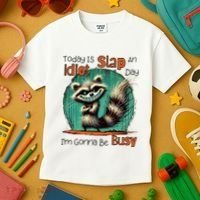 Today Is Slap An Idiot Day IM Gonna Be Busy Kids T-Shirt thumb 3