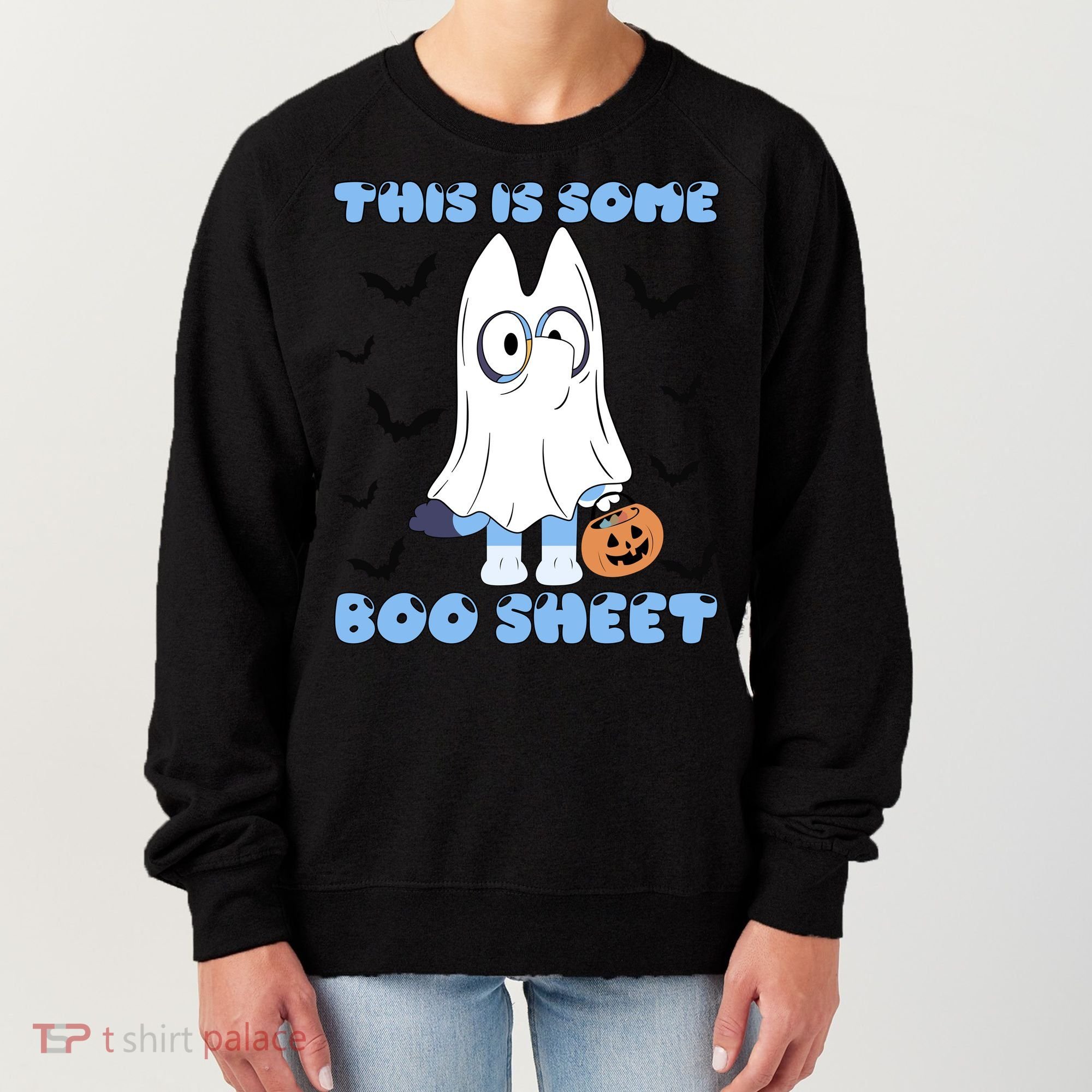 This Is Some Boo Sheet Funny Cute Dog Ghoul Halloween Women's Sweatshirt