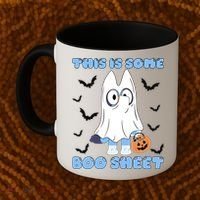 This Is Some Boo Sheet Funny Cute Dog Ghoul Halloween Coffee Mug thumb 2