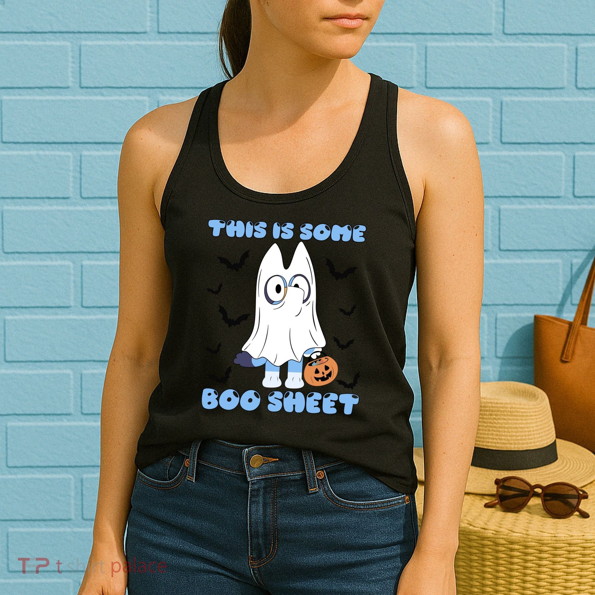 This Is Some Boo Sheet Funny Cute Dog Ghoul Halloween Women's Tank Top