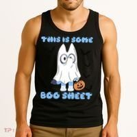 This Is Some Boo Sheet Funny Cute Dog Ghoul Halloween Tank Top thumb 3