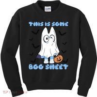 This Is Some Boo Sheet Funny Cute Dog Ghoul Halloween Kids Sweatshirt thumb 0