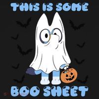 This Is Some Boo Sheet Funny Cute Dog Ghoul Halloween Kids Long Sleeve Shirt thumb 2