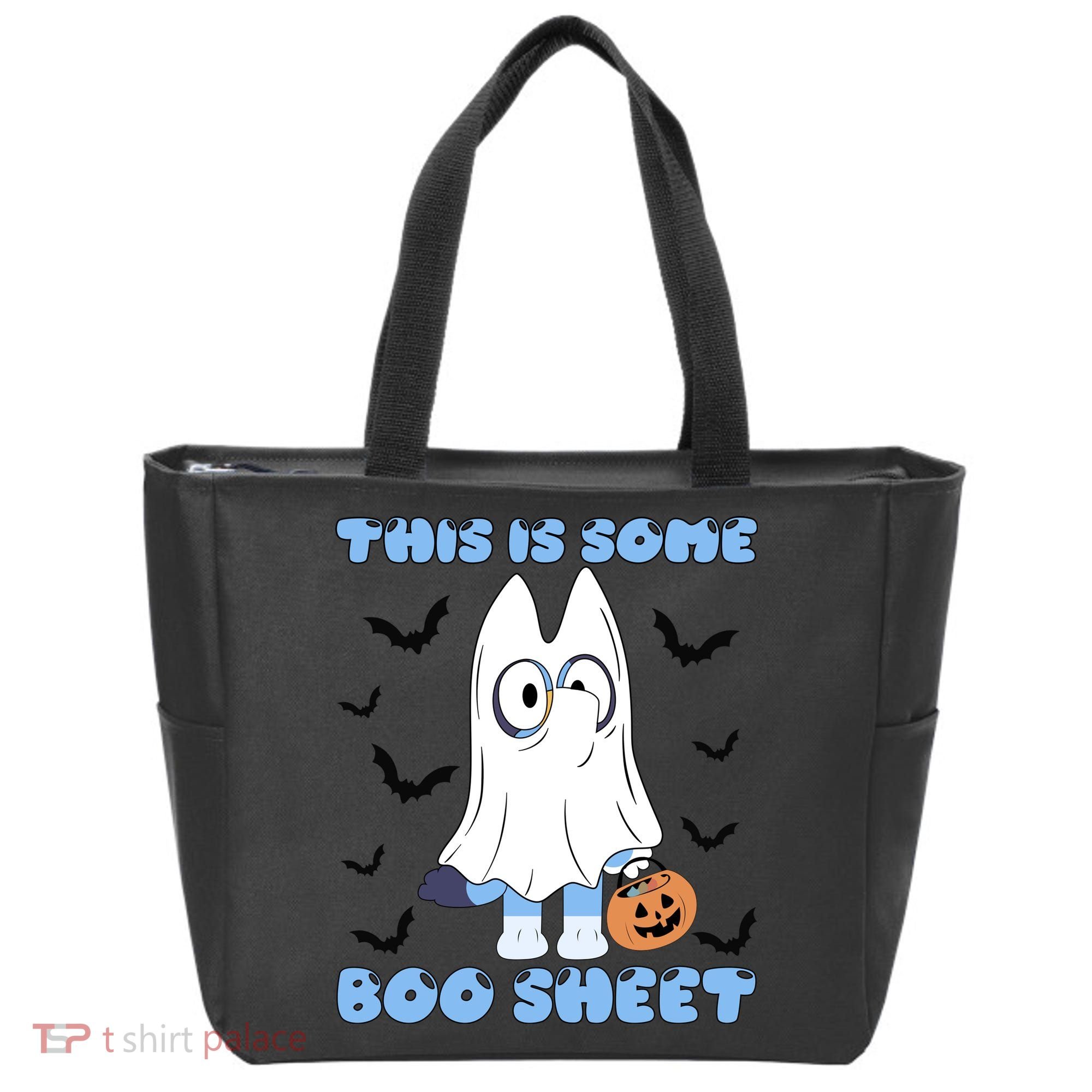 This Is Some Boo Sheet Funny Cute Dog Ghoul Halloween Tote Bag