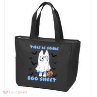 This Is Some Boo Sheet Funny Cute Dog Ghoul Halloween Tote Bag thumb 3
