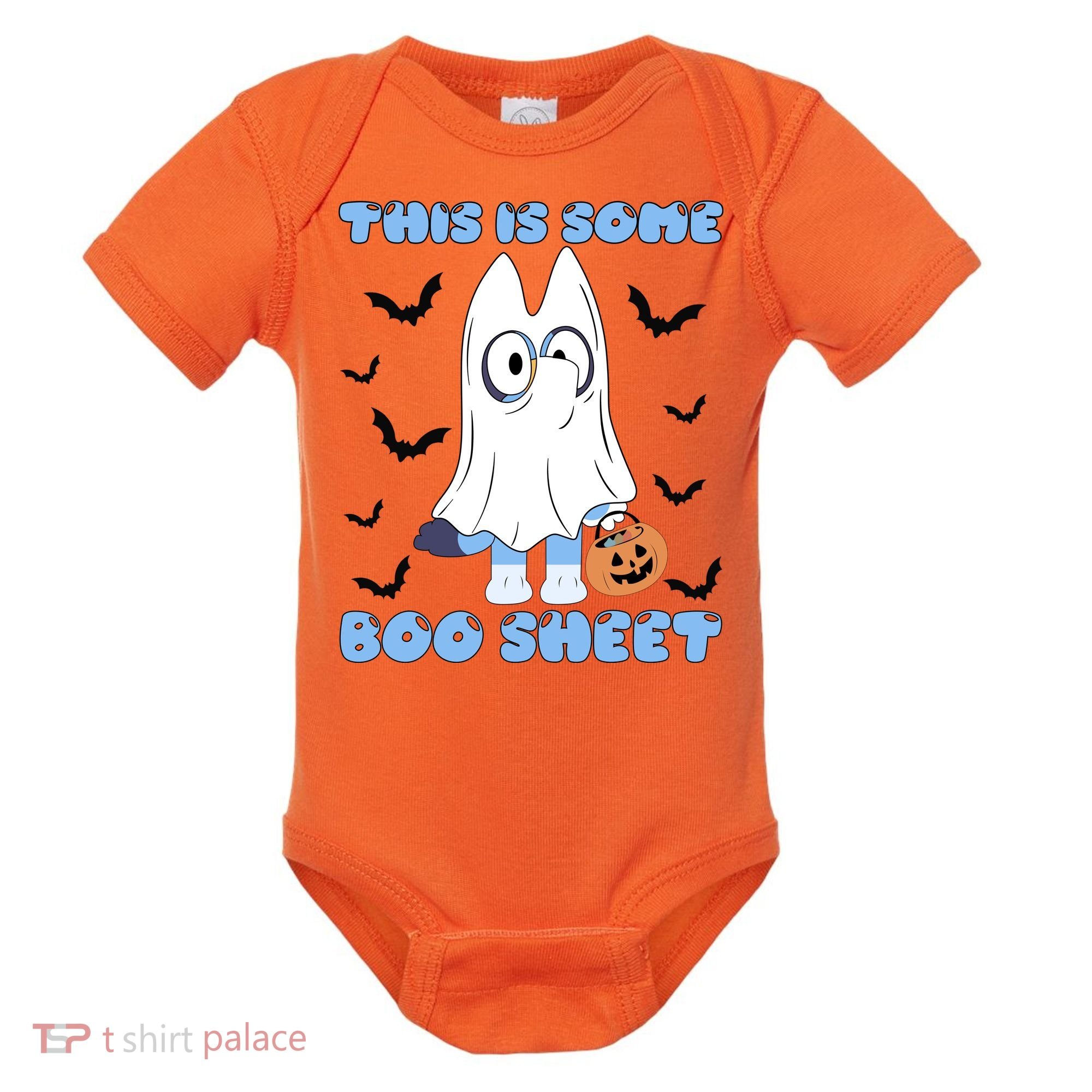 This Is Some Boo Sheet Funny Cute Dog Ghoul Halloween Baby Bodysuit