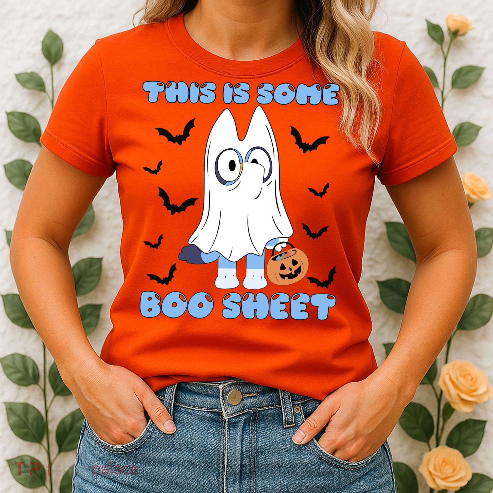 This Is Some Boo Sheet Funny Cute Dog Ghoul Halloween Women's T-Shirt