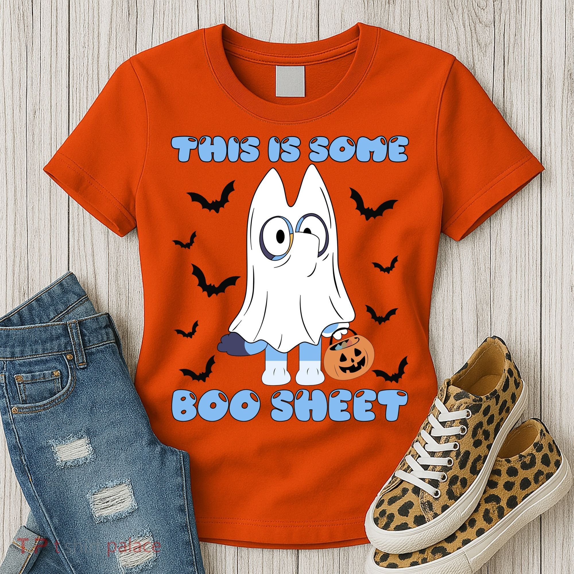 This Is Some Boo Sheet Funny Cute Dog Ghoul Halloween Women's T-Shirt