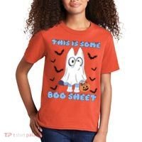 This Is Some Boo Sheet Funny Cute Dog Ghoul Halloween Kids T-Shirt thumb 2