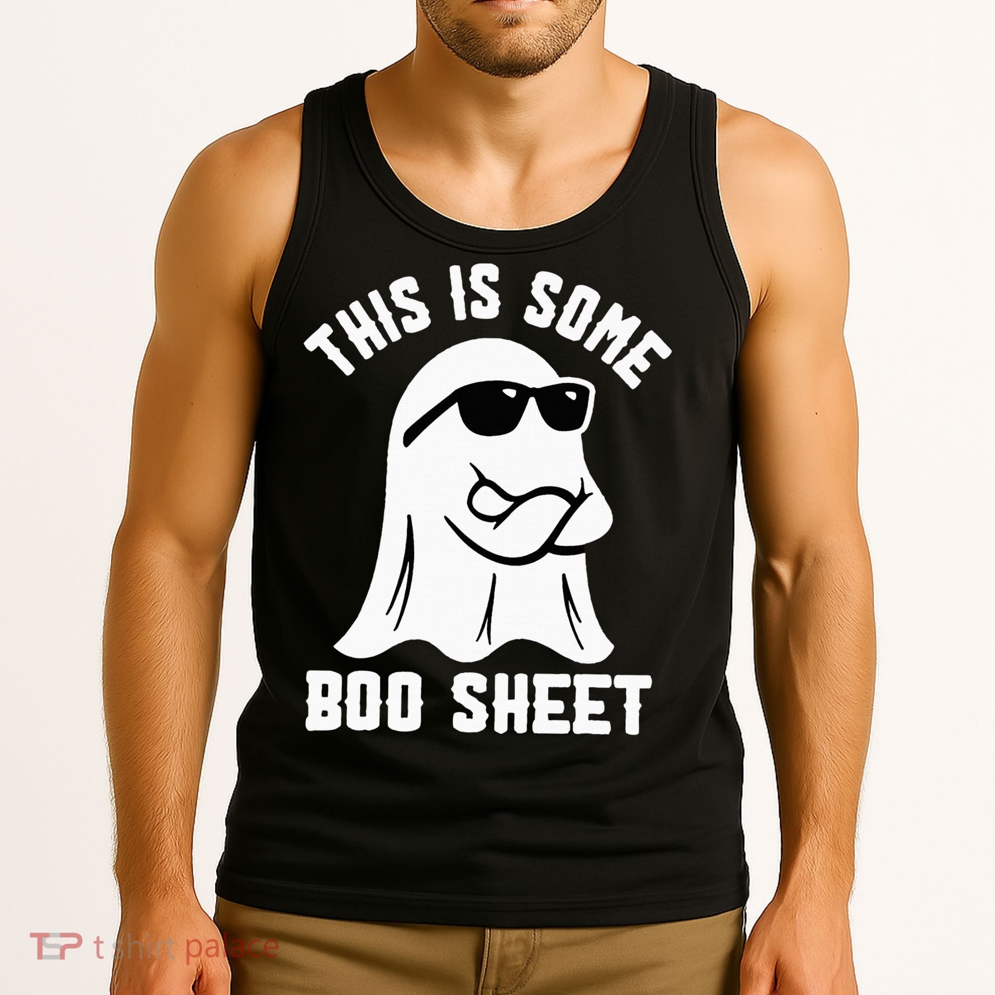This Is Some Boo Sheet Ghost Retro Halloween Costume Tank Top