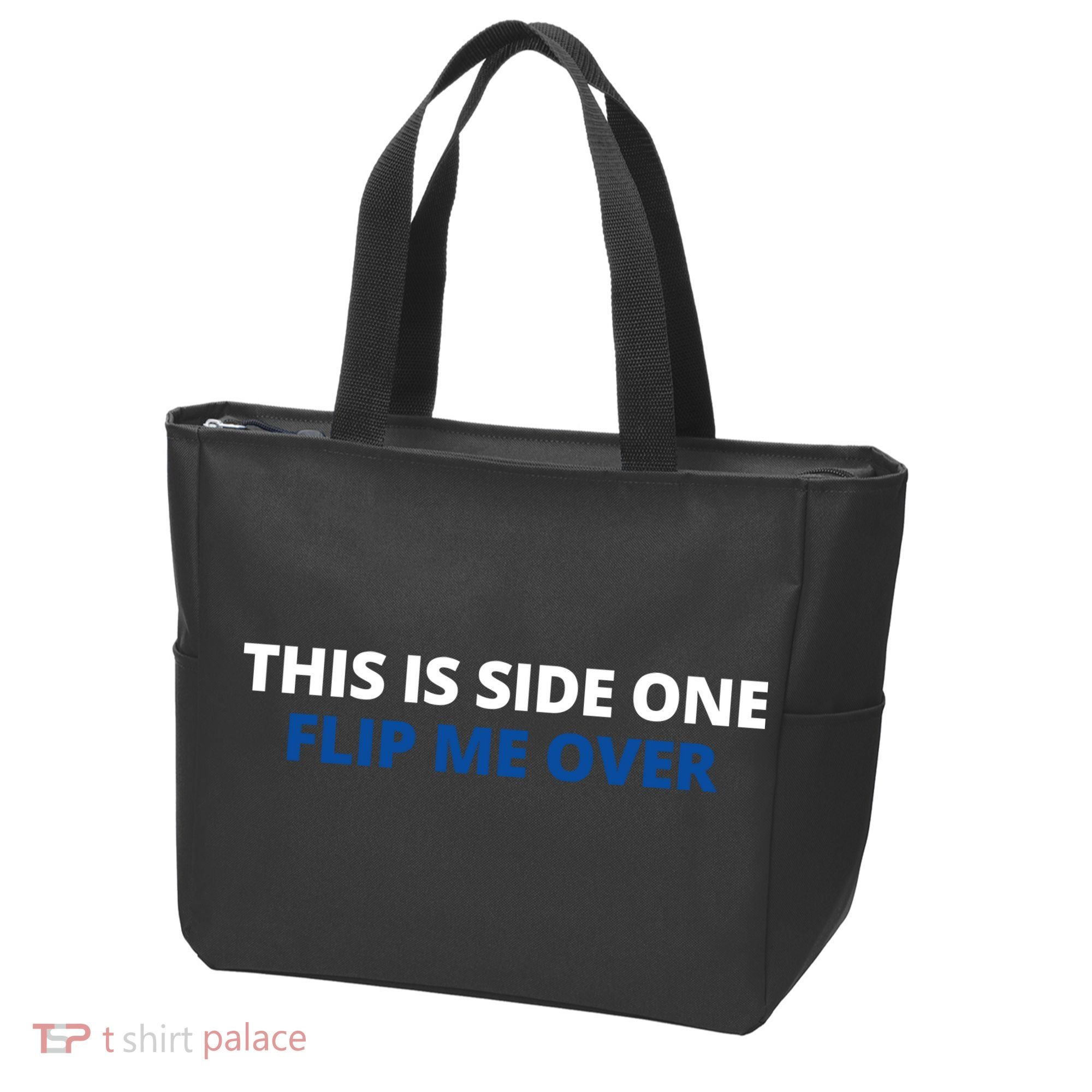 This Is Side One Flip Me Over Tote Bag